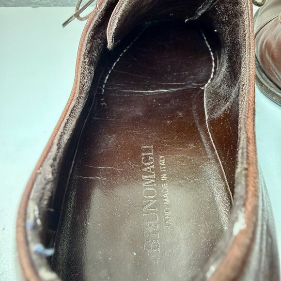 Bruno Magli Maioco Oxford Dress Shoes Brown Italy Nappa Leather Size 12 ret $395 - Picture 10 of 16